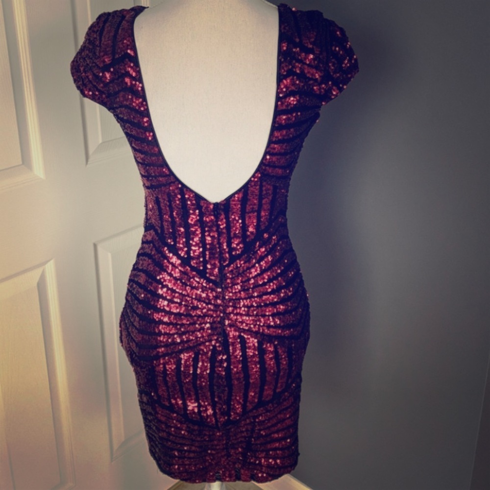 Dress the Population black & red sequins dress